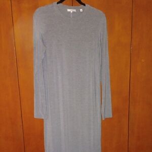 Elegant Gray Long Sleeve Dress